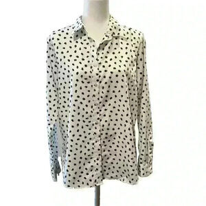 Womens Lands End 100% Supima Cotton Button Down Shirt Size 14 Tall No-Iron